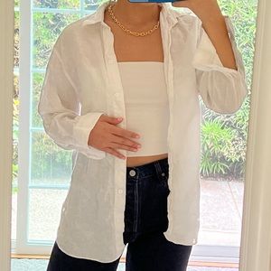 Zara linen white button up in size S